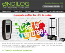 10% de remise sur les dynamomètres et couplemètres